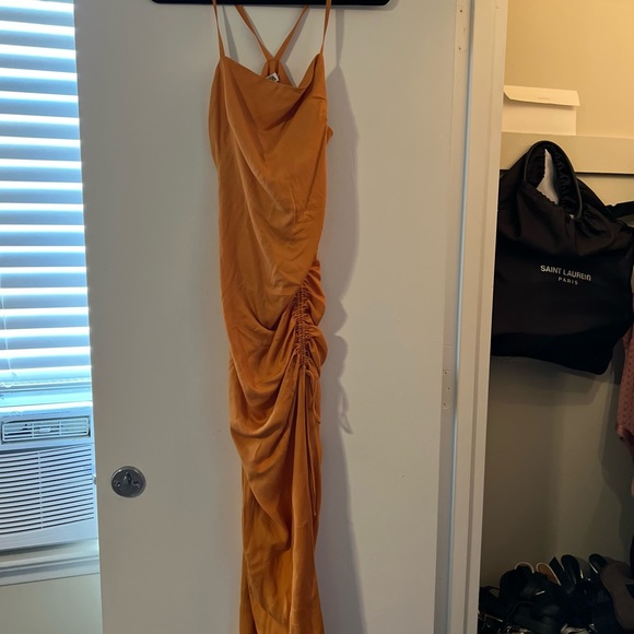 Zara Draped Linen Blend Maxi Slip Dress Blogger Fav - Picture 5 of 6